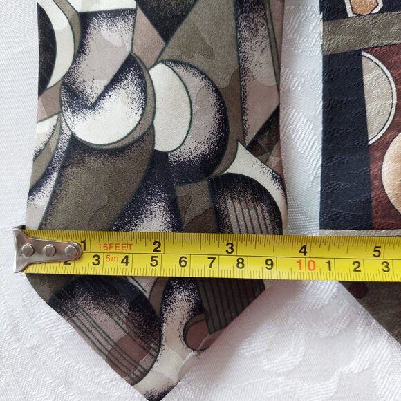 Ferracci & Bellini Abstract Geometric Patterns Silk Ties 3.75" - Picture 5 of 5